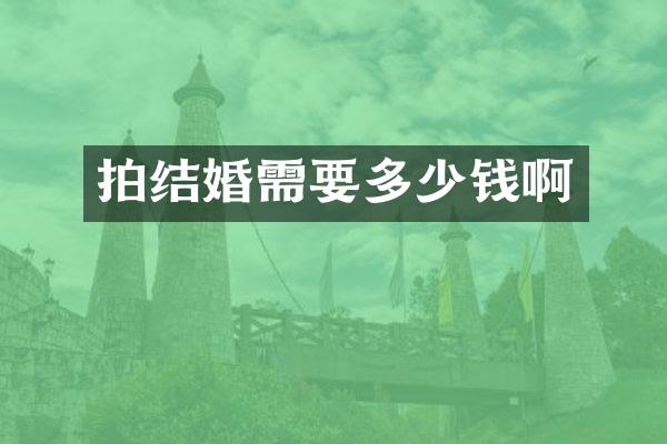 拍结婚需要多少钱啊