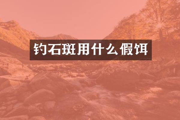 钓石斑用什么假饵