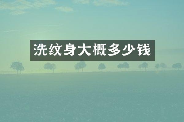 洗纹身大概多少钱