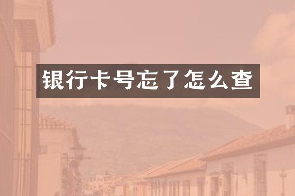 银行卡号忘了怎么查