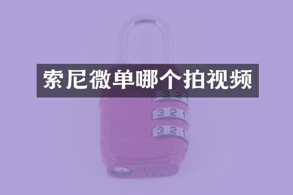 索尼微单哪个拍视频