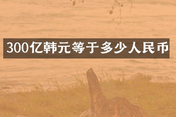 300亿韩元等于多少人民币