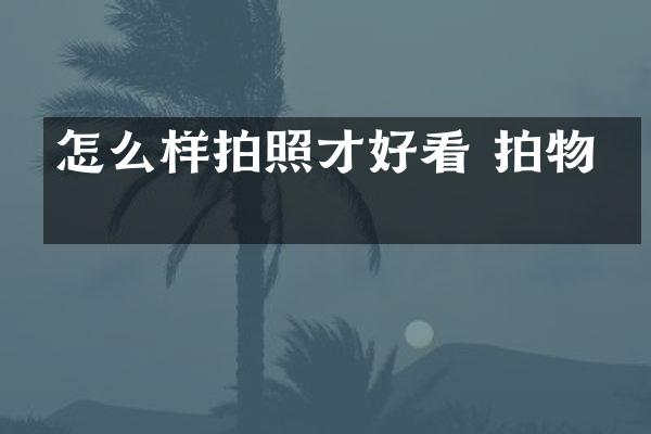 怎么样拍照才好看 拍物品