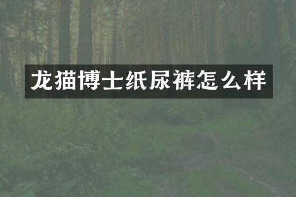 龙猫博士纸尿裤怎么样