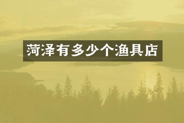 菏泽有多少个渔具店