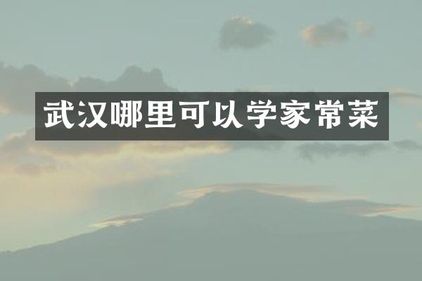 武汉哪里可以学家常菜