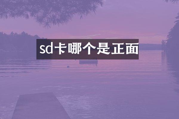 sd卡哪个是正面