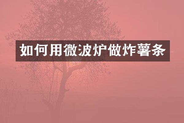 如何用微波炉做炸薯条