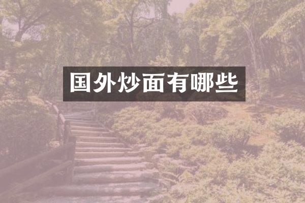 国外炒面有哪些