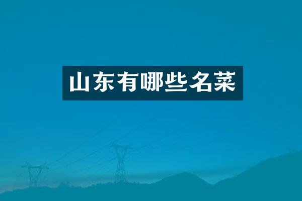 山东有哪些名菜