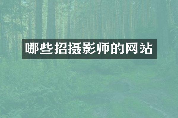 哪些招摄影师的网站