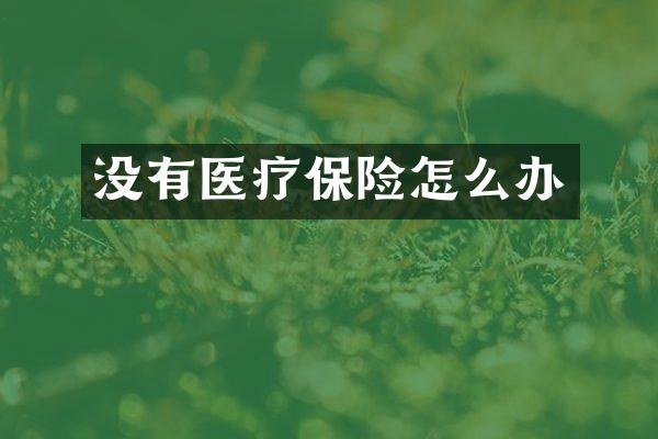 没有医疗保险怎么办