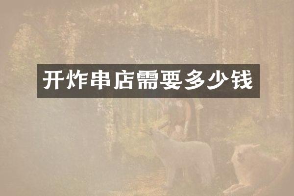开炸串店需要多少钱
