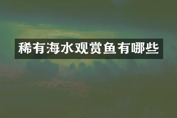 稀有海水观赏鱼有哪些