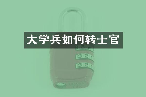大学兵如何转士官