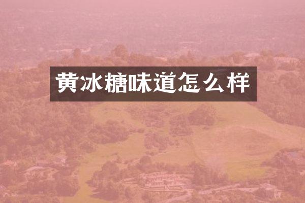 黄冰糖味道怎么样