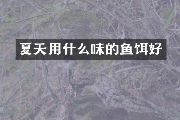 夏天用什么味的鱼饵好