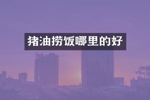 猪油捞饭哪里的好
