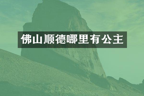 佛山顺德哪里有公主
