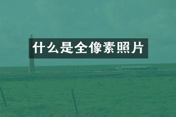 什么是全像素照片