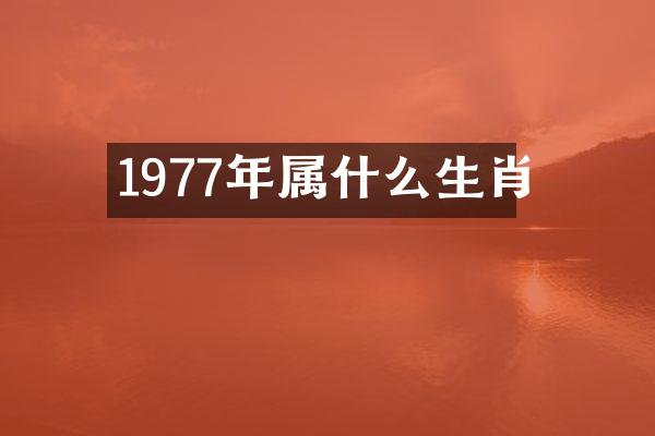 1977年属什么生肖