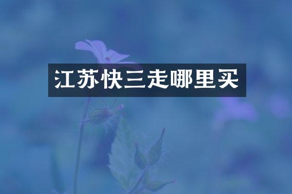 江苏快三走哪里买