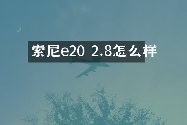 索尼e20 2.8怎么样