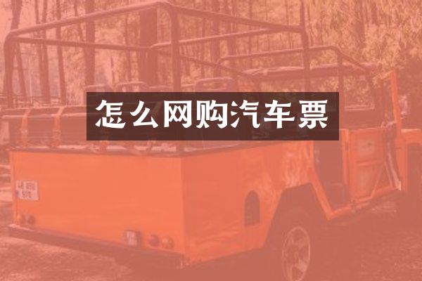 怎么网购汽车票