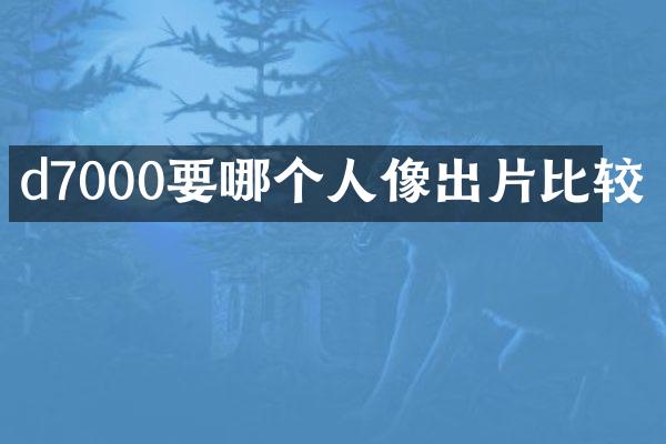 d7000要哪个人像出片比较