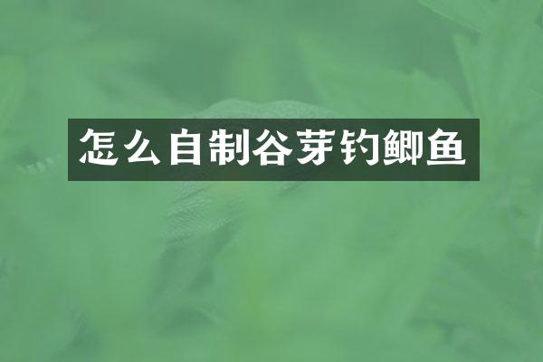 怎么自制谷芽钓鲫鱼