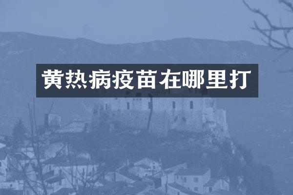 黄热病疫苗在哪里打