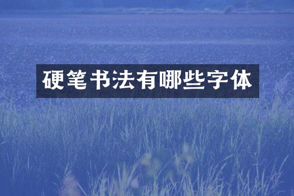 硬笔书法有哪些字体