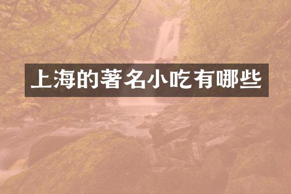 上海的著名小吃有哪些