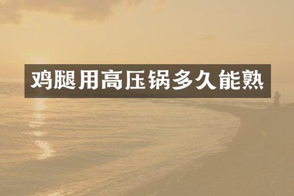 鸡腿用高压锅多久能熟