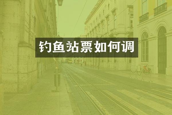 钓鱼站票如何调