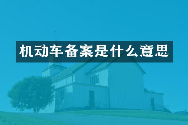 机动车备案是什么意思