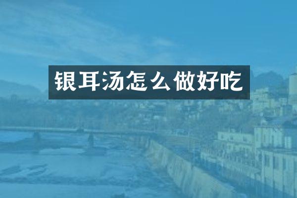 银耳汤怎么做好吃