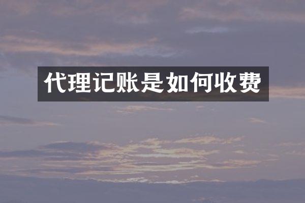 代理记账是如何收费