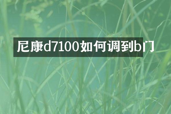 尼康d7100如何调到b门