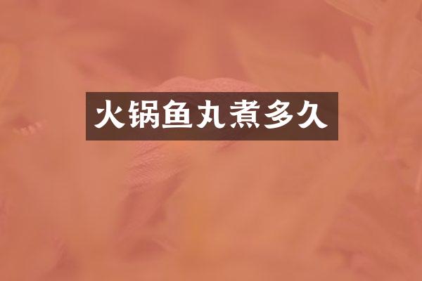 火锅鱼丸煮多久