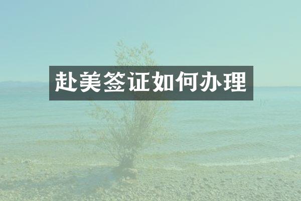 赴美签证如何办理