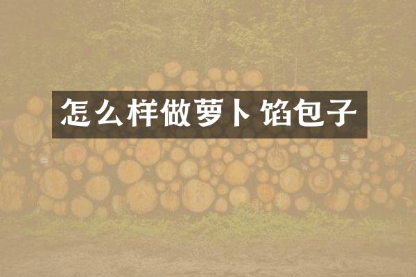 怎么样做萝卜馅包子