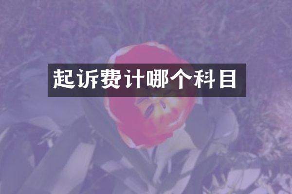起诉费计哪个科目