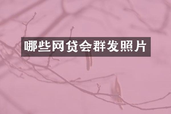 哪些网贷会群发照片