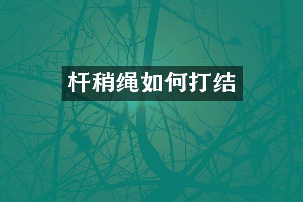 杆稍绳如何打结