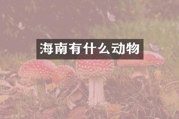 海南有什么动物