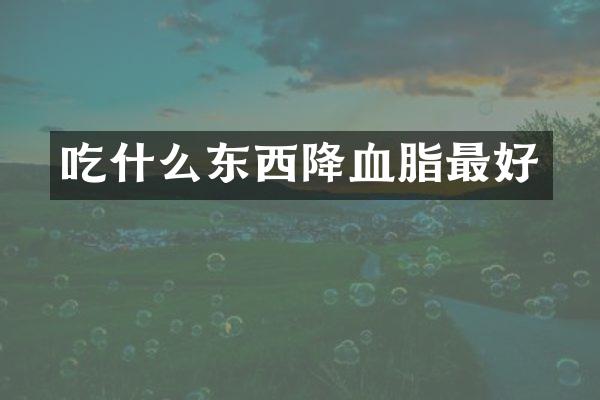 吃什么东西降血脂最好