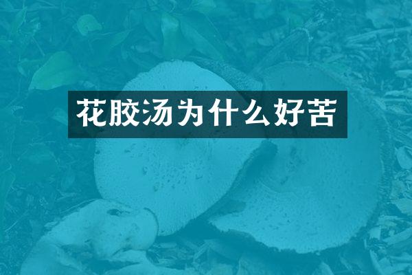 花胶汤为什么好苦