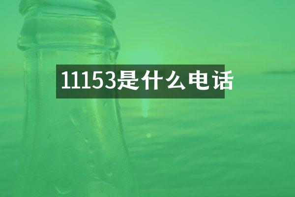 11153是什么电话