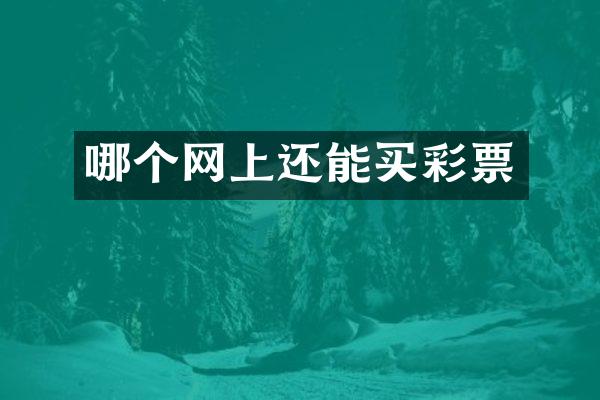 哪个网上还能买彩票